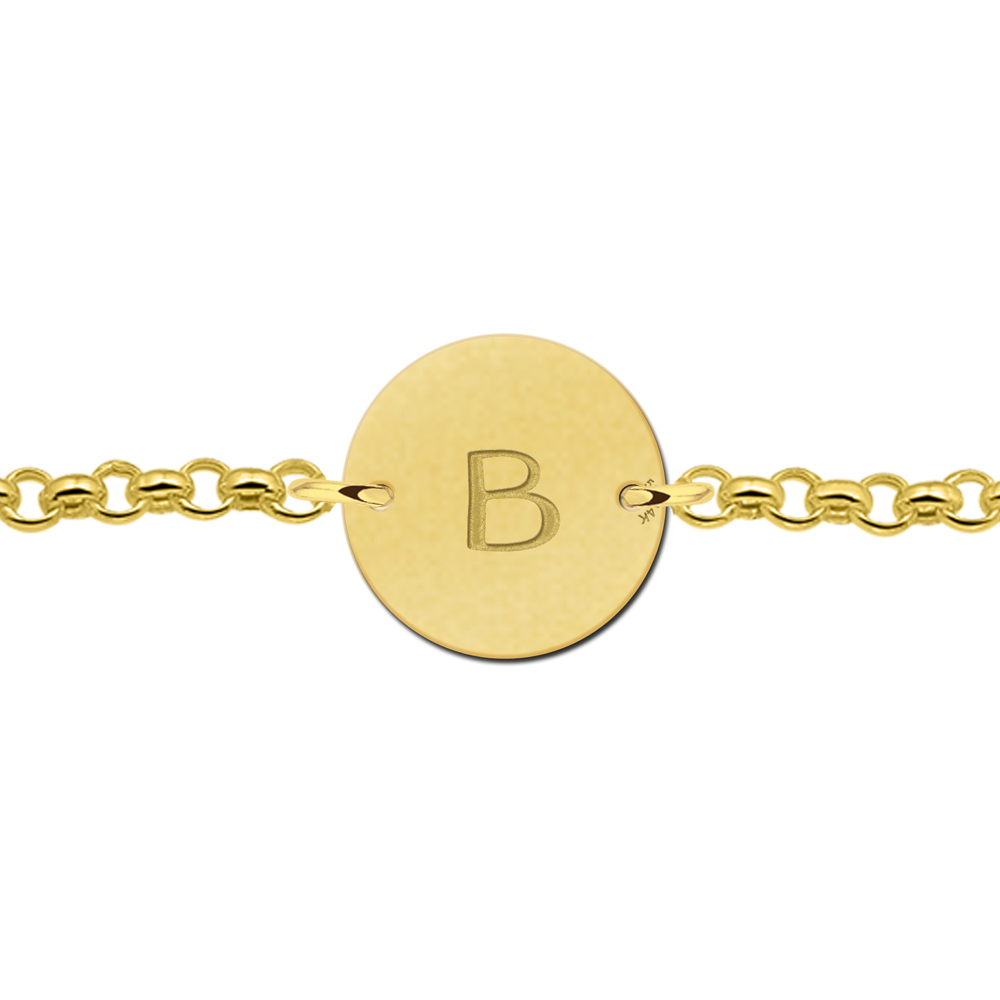 Goldenes Armband Buchstaben ringförmig