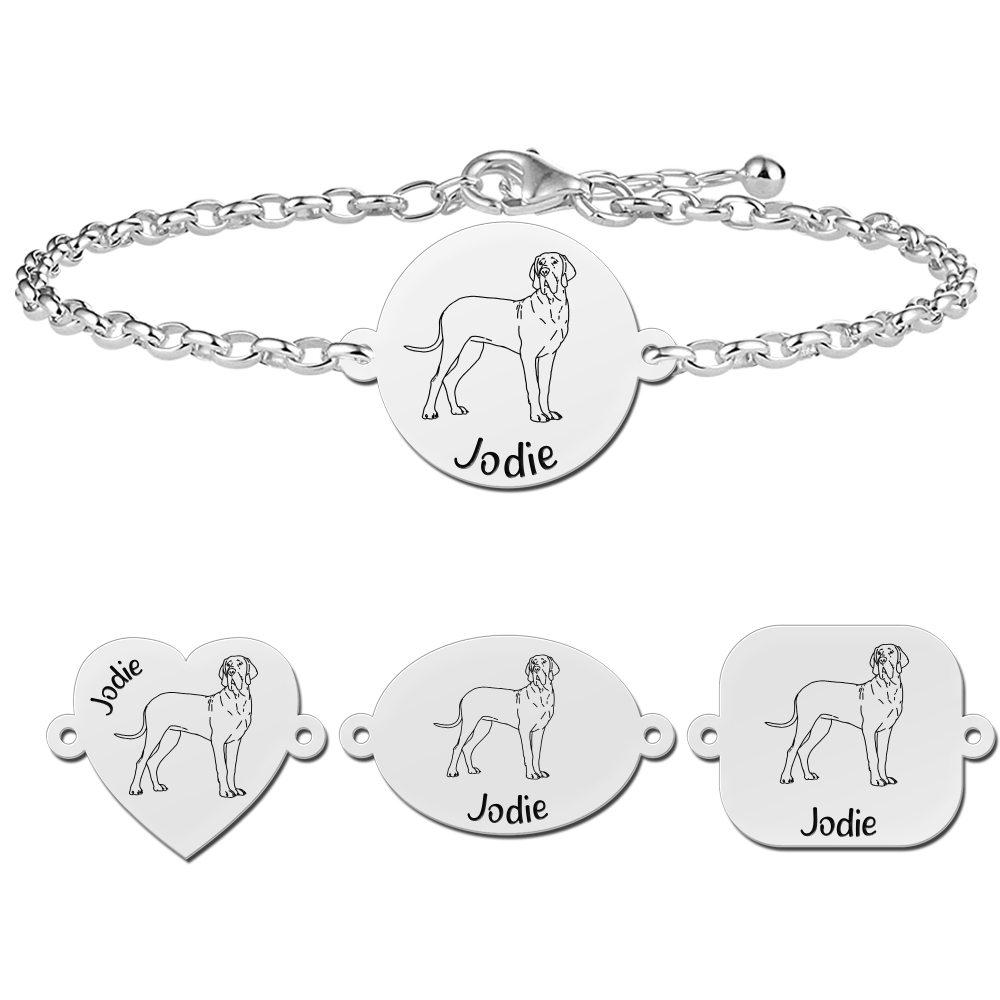 Silbernes Armband mit Gravur Deutsche Dogge