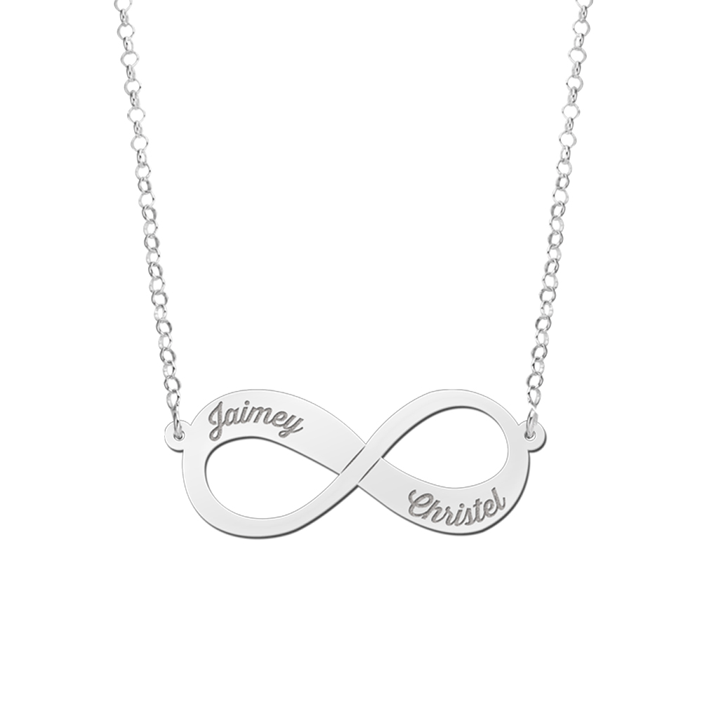 Silber Unendlichkeit Kette mit Namen