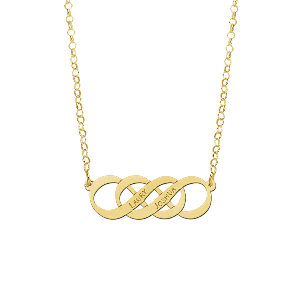 Goldene Kette mit double Infinity Symbol