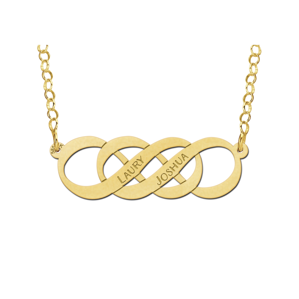 Goldene Kette mit double Infinity Symbol