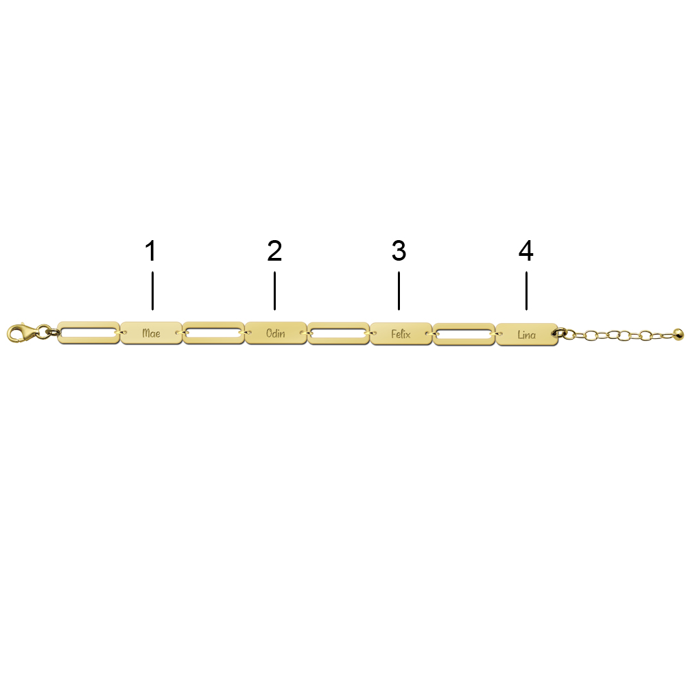 Goldenes Paperclip-Armband mit Namen