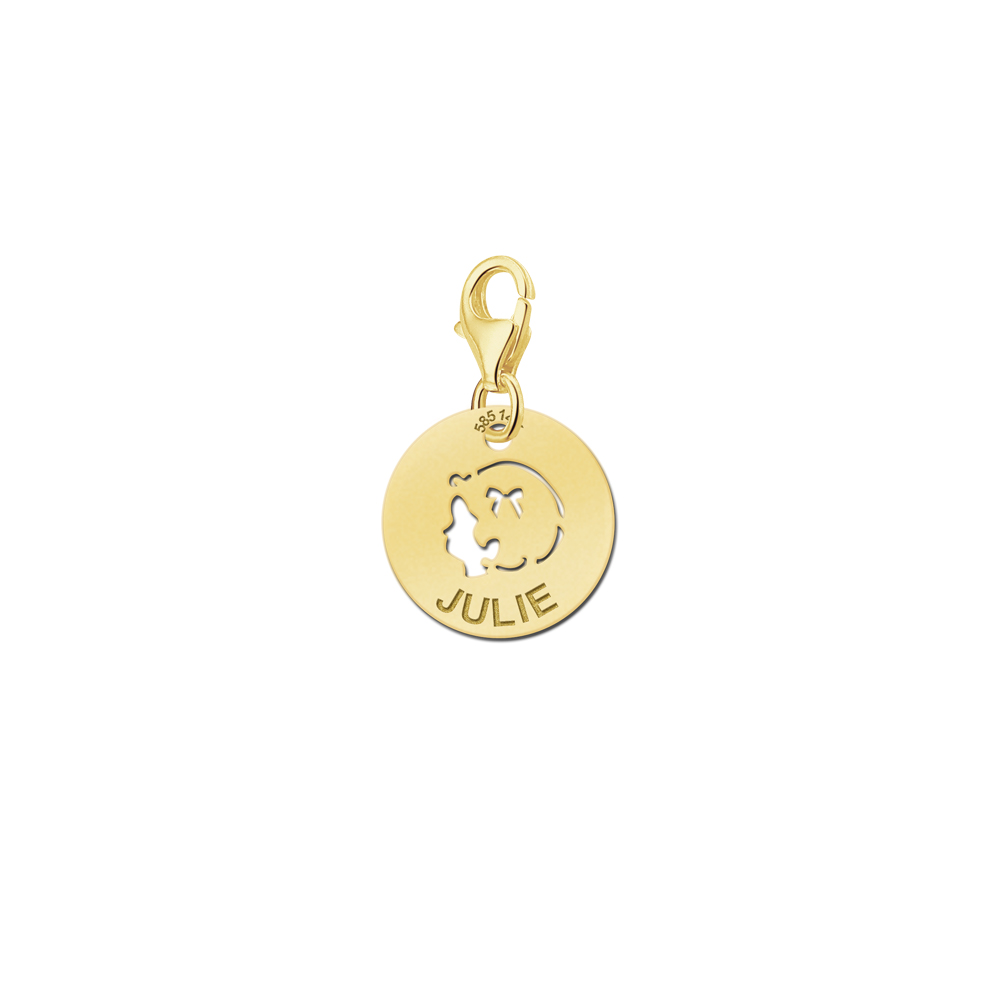 14 Karat Gold Namensanhänger mit Babykopf Mädchen