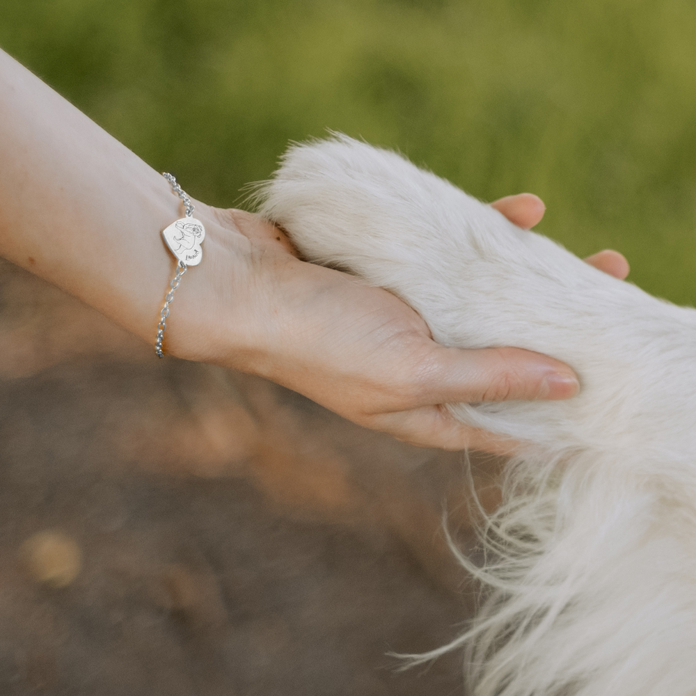 Silbernes Armband mit Berner Sennenhund