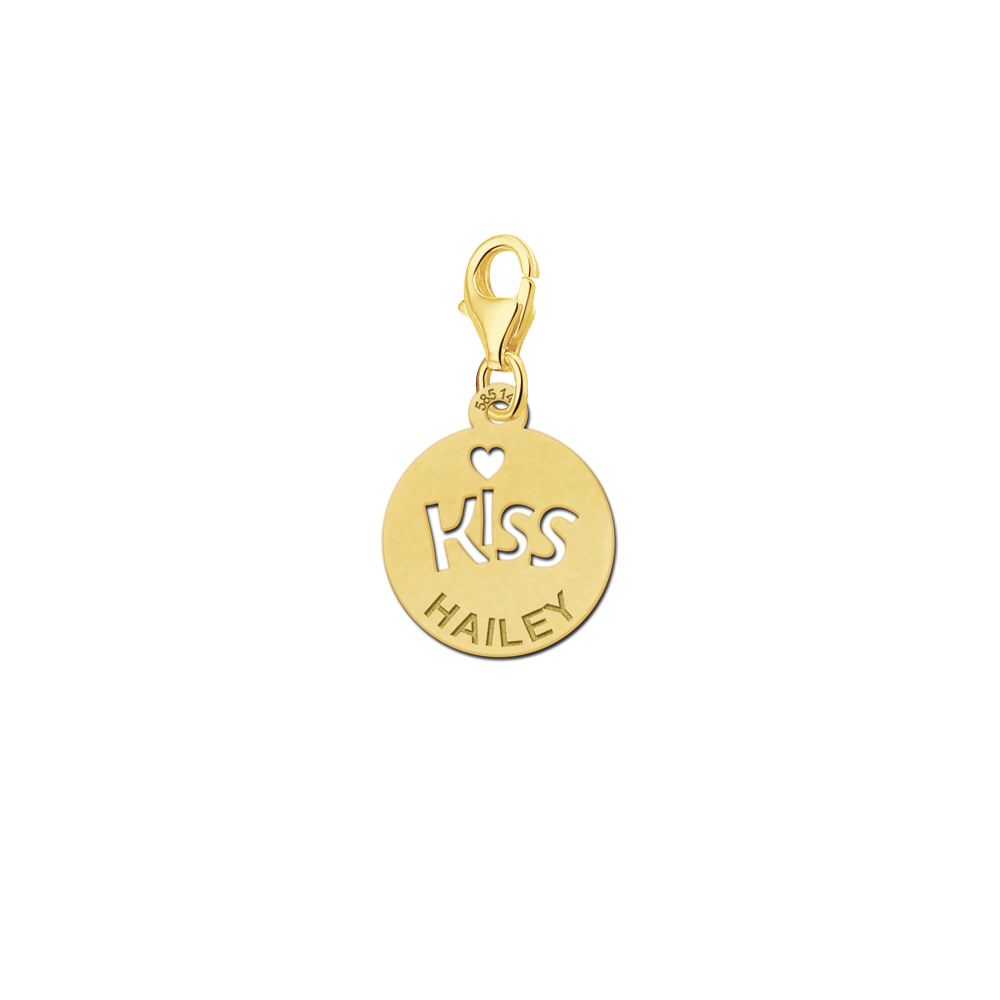 Goldener Charm Kuss mit Namen