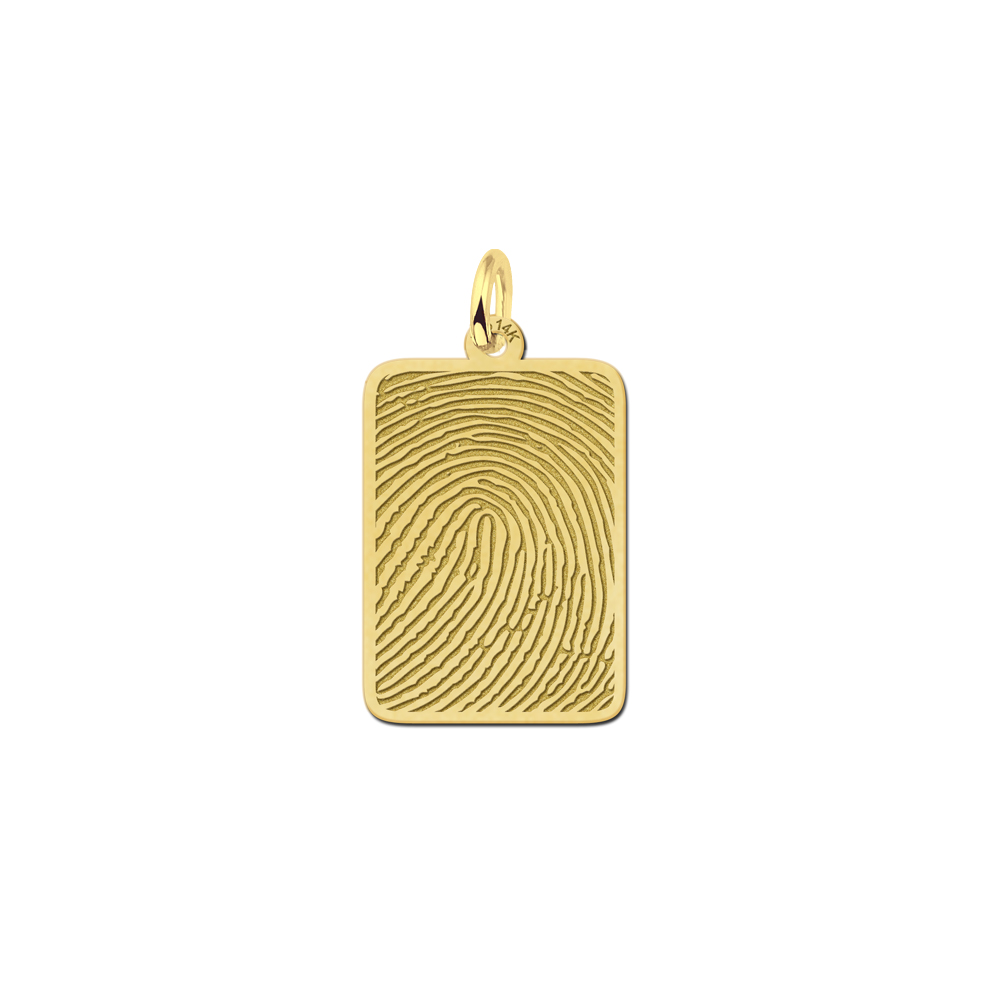 Goldener Dogtag mit Fingerabdruck