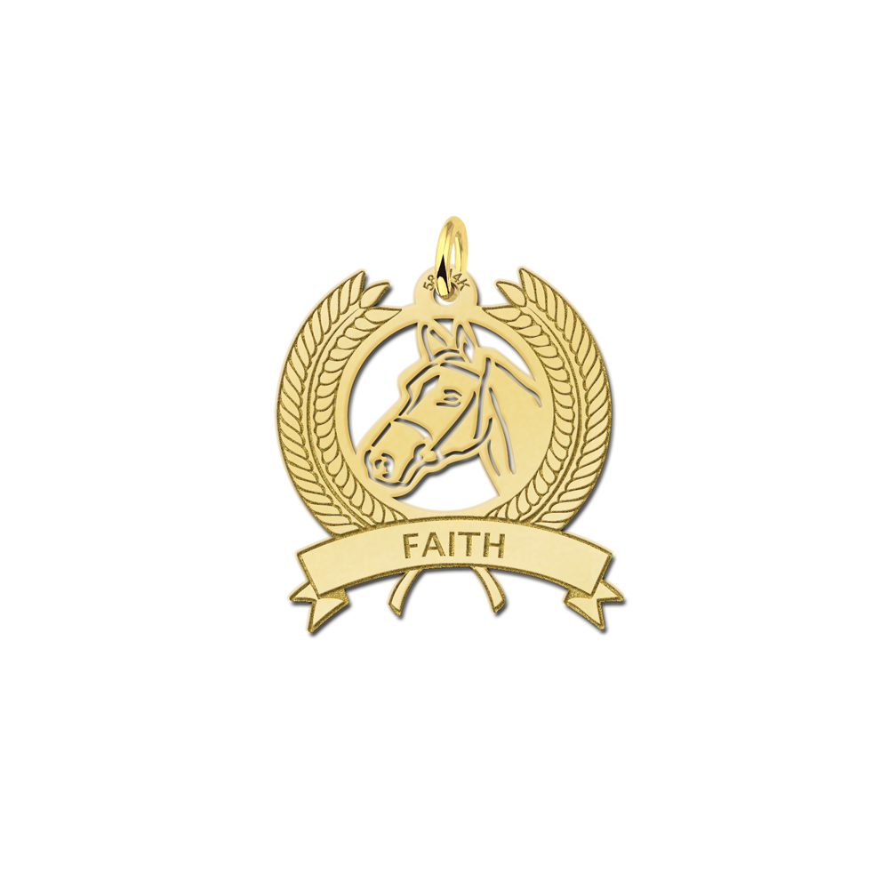 Goldener Pferde Schmuck - Rosette Kranz