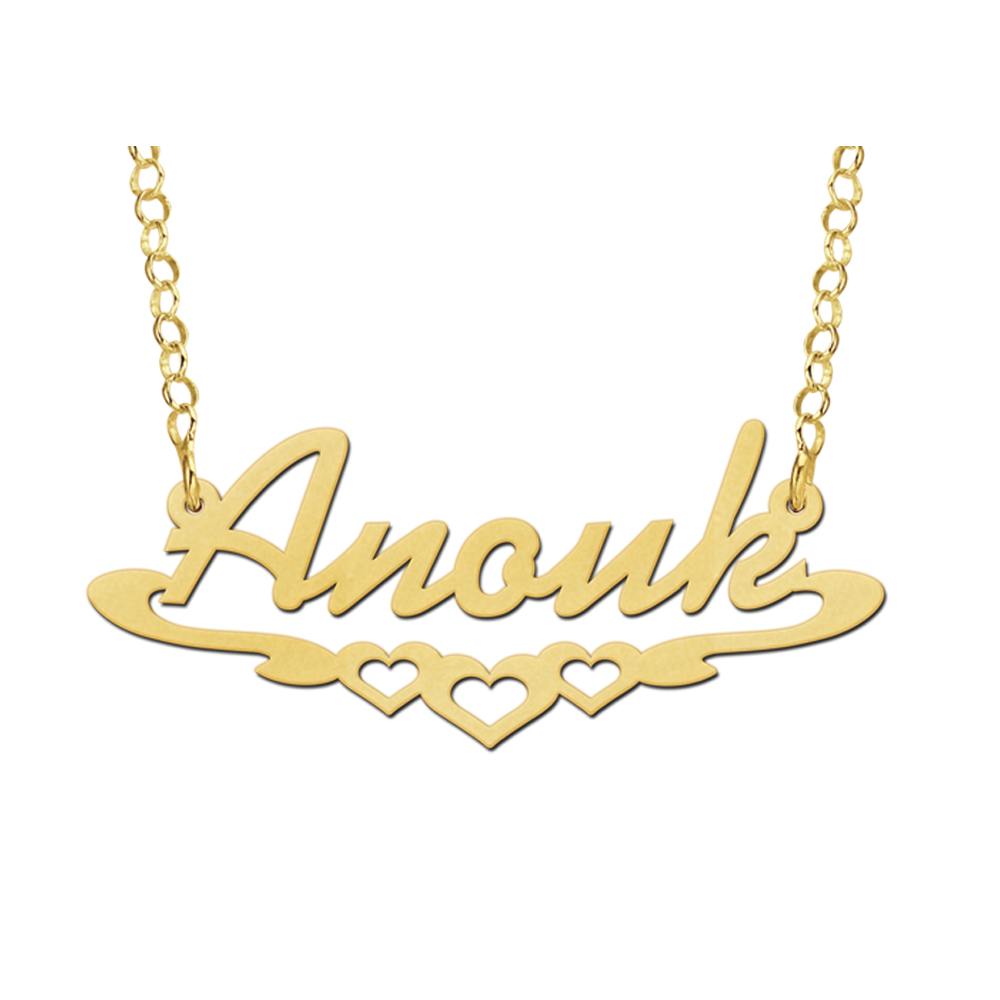 Goldene Namenskette „Anouk“