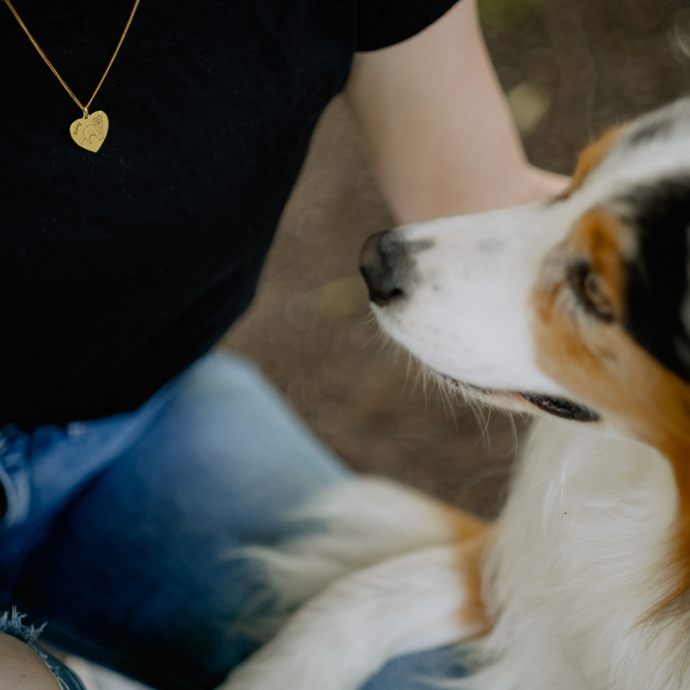 Goldene Porträt Kette Corgi