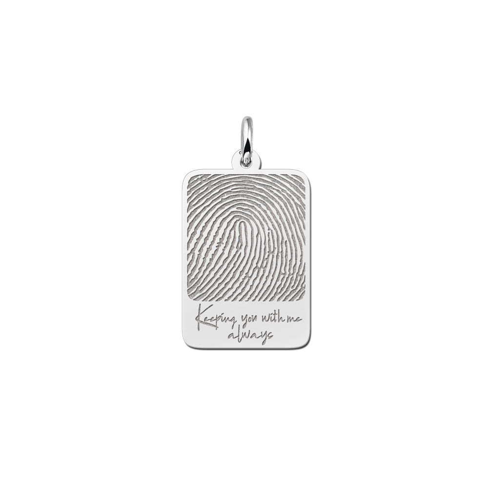 Dogtag Anhänger mit Fingerabdruck und eigener Handschrift