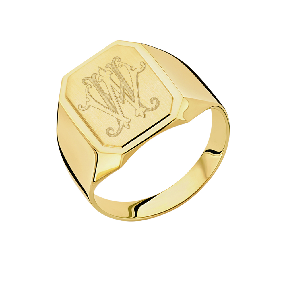 Siegelring mit Monogramm aus Gold