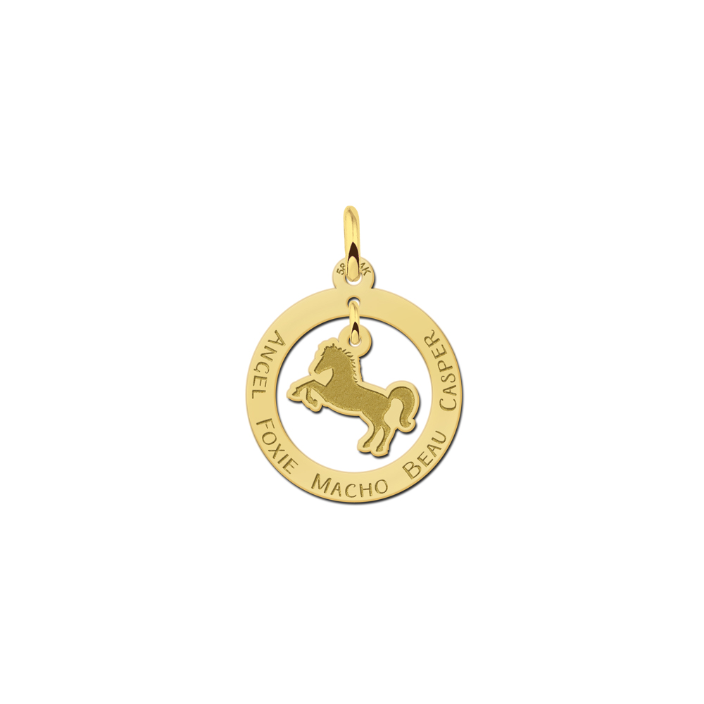 Goldener Tier Schmuck mit einem Pferd