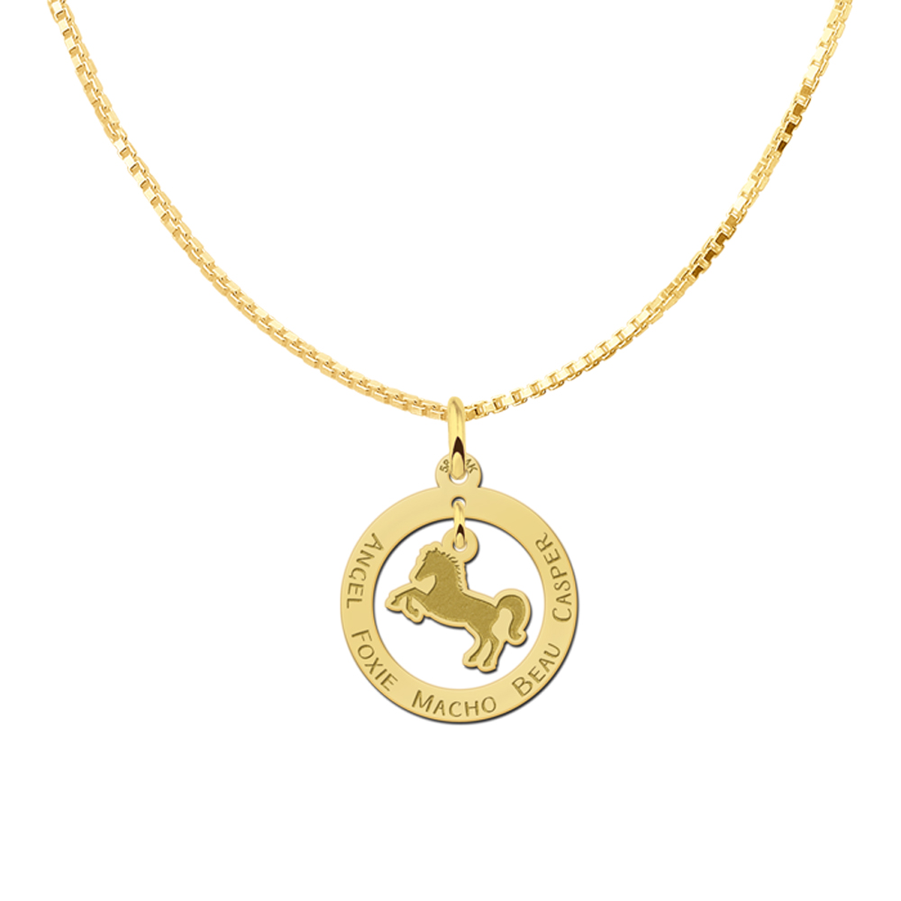 Goldener Tier Schmuck mit einem Pferd