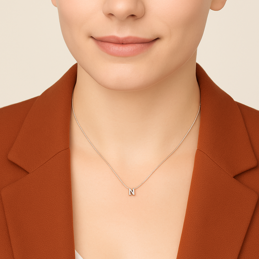 Personalisierter Silberner Buchstabenanhänger – Wunschinitiale