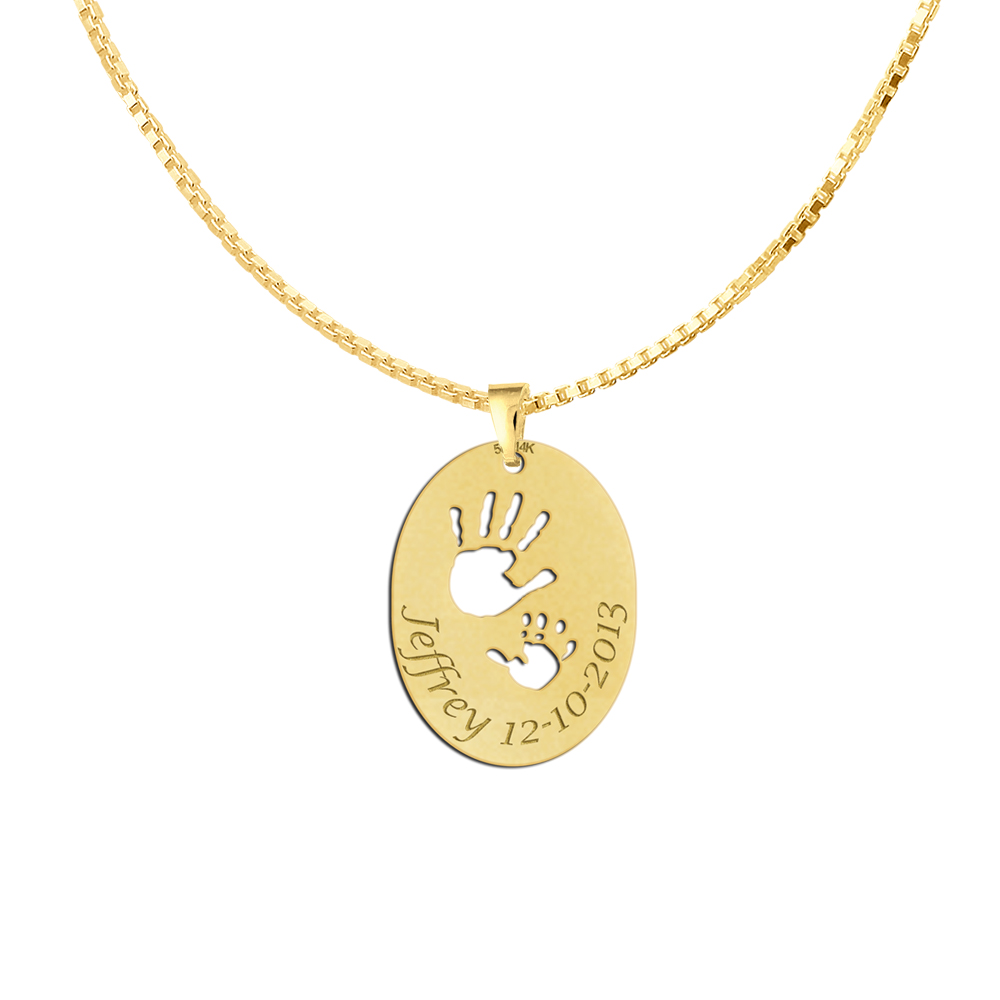 Babyschmuck Anhänger - Händchen Gold