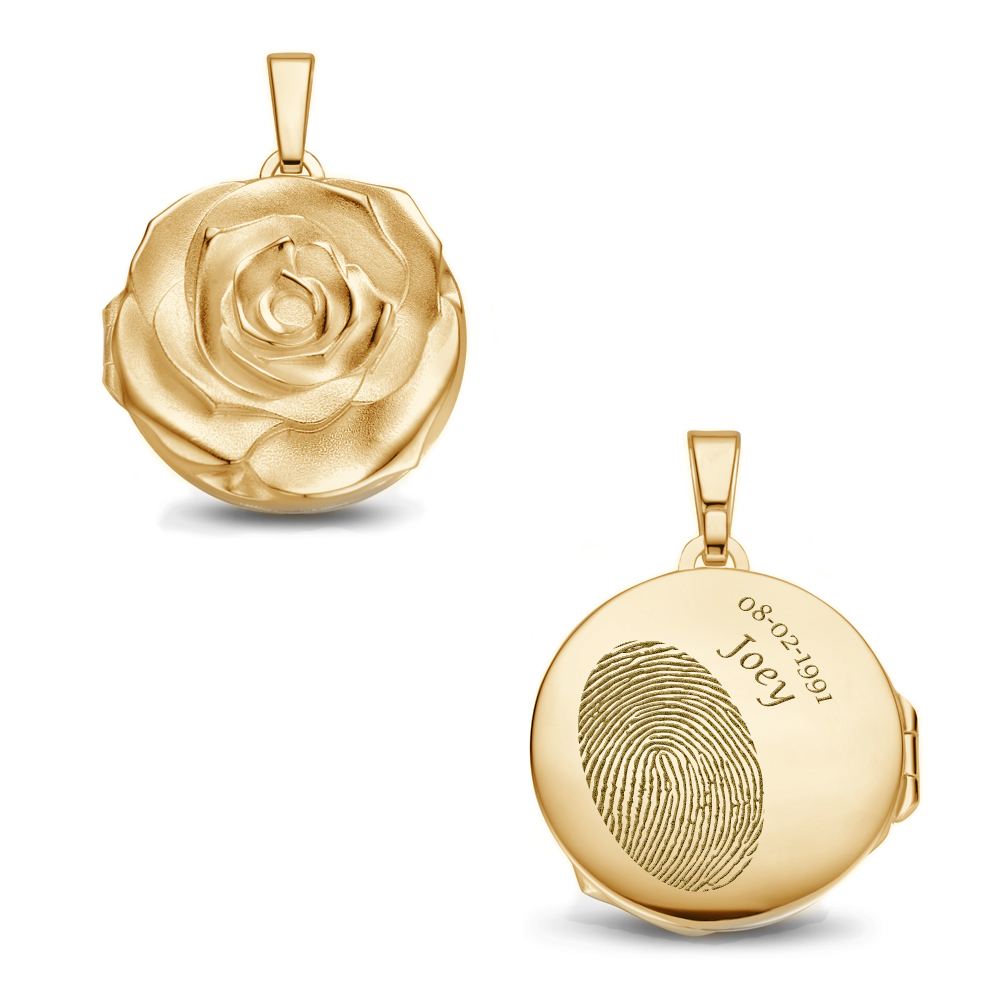 Goldenes Medaillon aus einer Rosenform