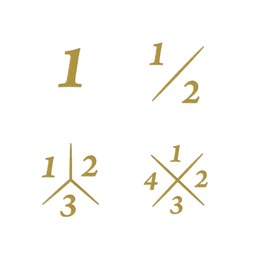 Runder goldener Siegelring mit vier Initialen