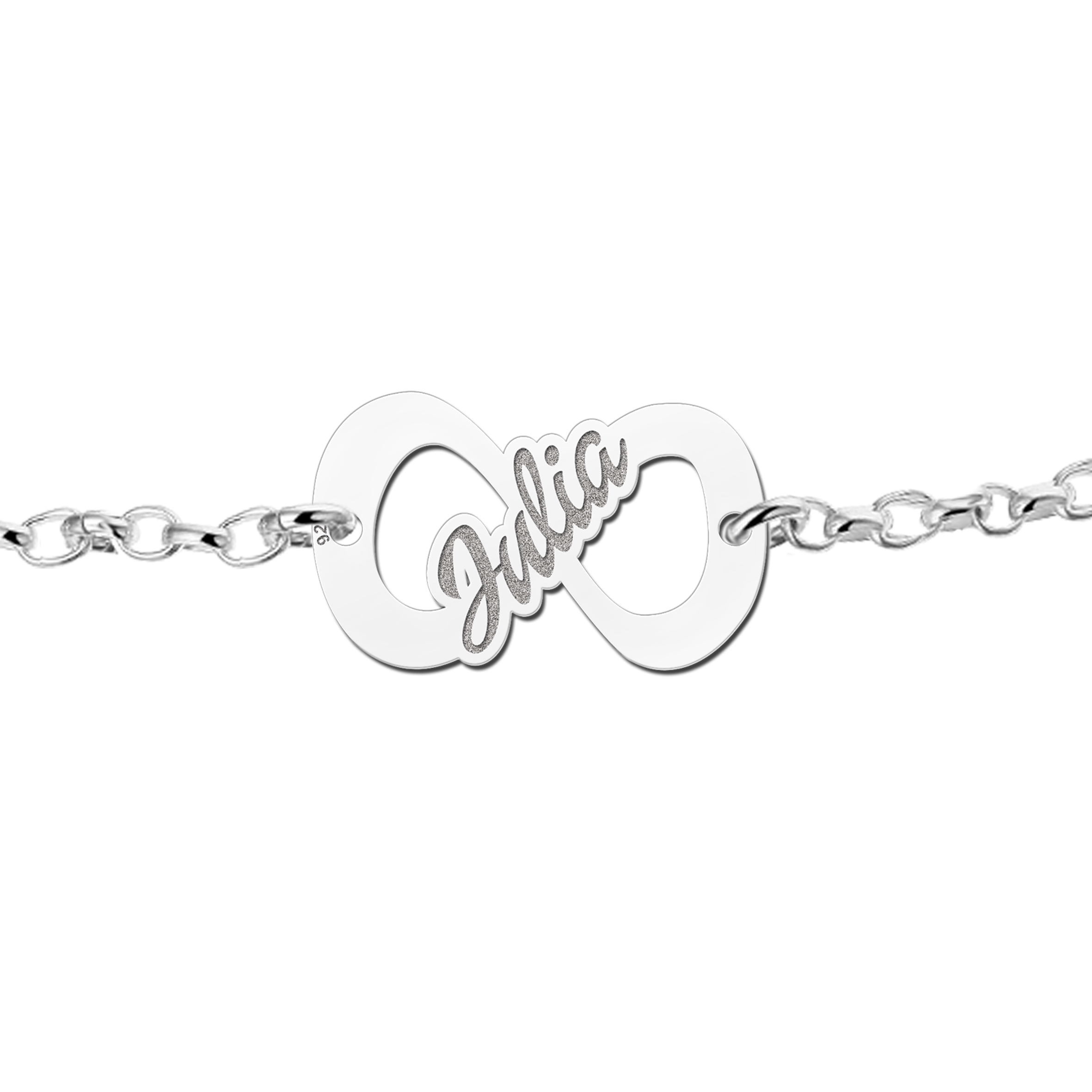 Infinity-Armband aus Silber mit Namen