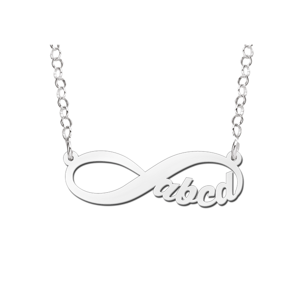 Infinity Kette aus Silber mit 4 Buchstaben