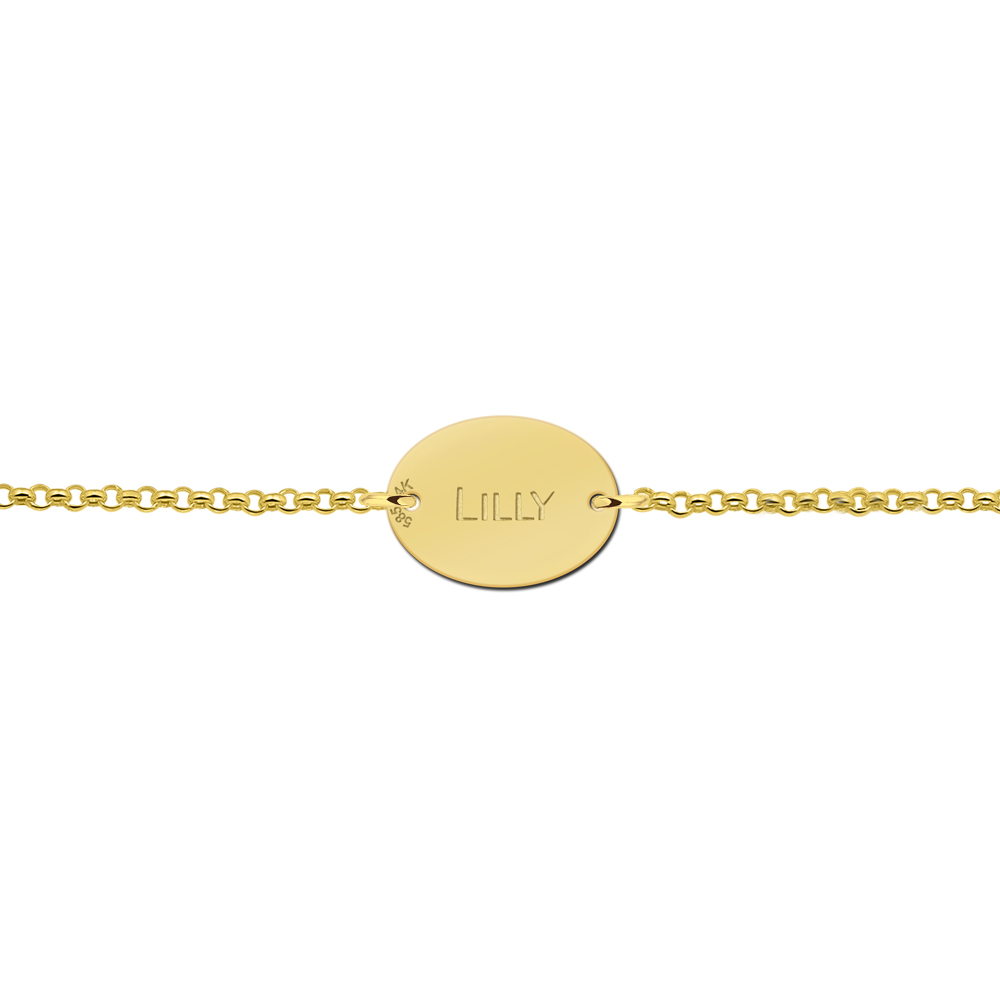Goldenes Armband mit Namen Oval