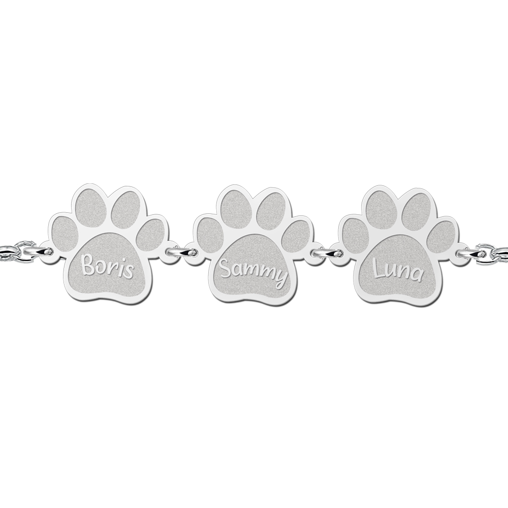 Silbernes Armband mit Pfoten