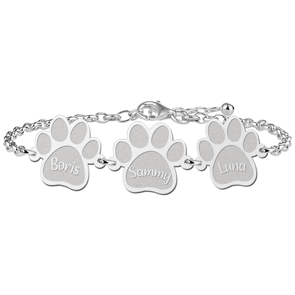 Silbernes Armband mit Pfoten