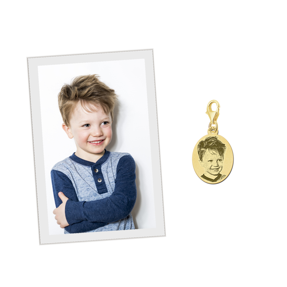 charm fotoanhänger gold