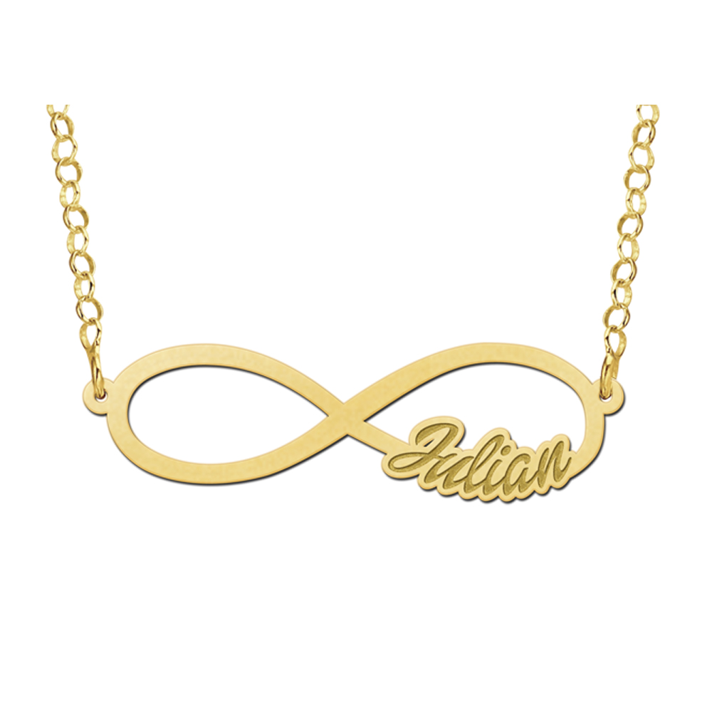 Infinity-Kette aus Gold mit Namen