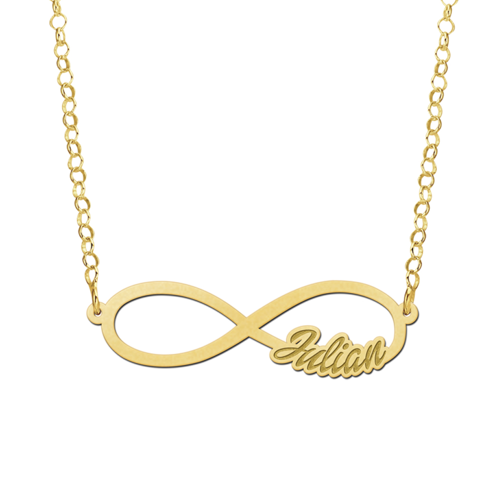 Infinity-Kette aus Gold mit Namen