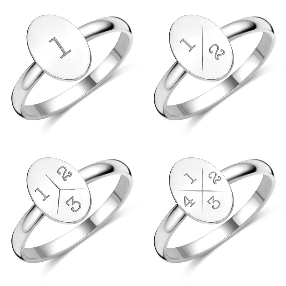 Silberring mit Oval und Initialen