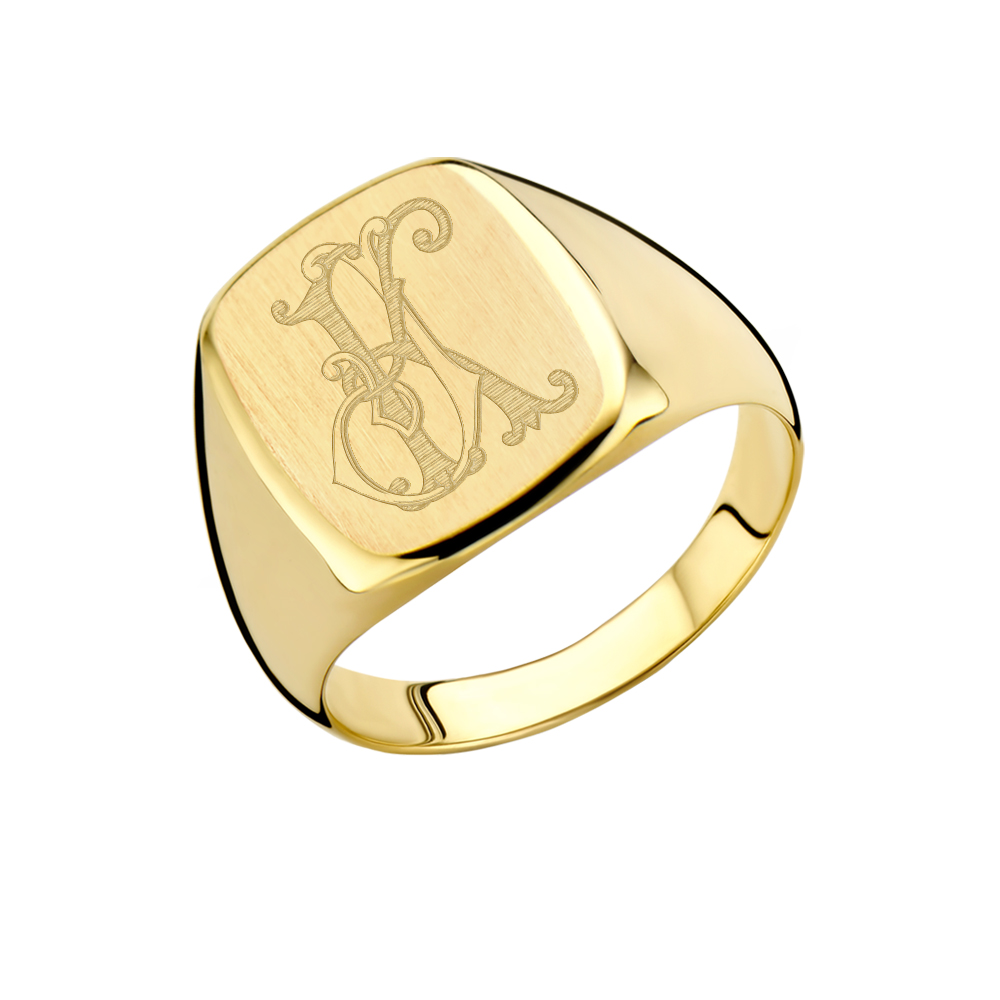 Siegelring für Herren mit Monogramm aus Gold