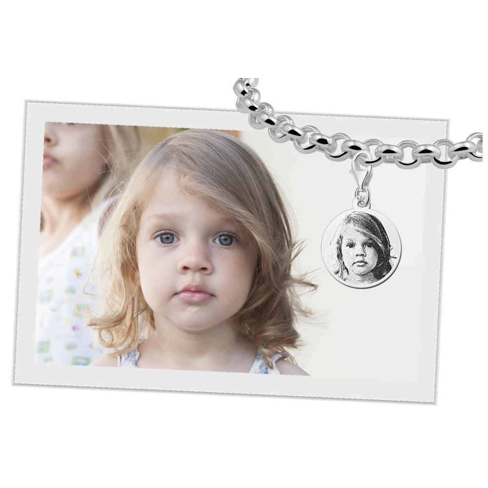 charm silber mit fotogravur