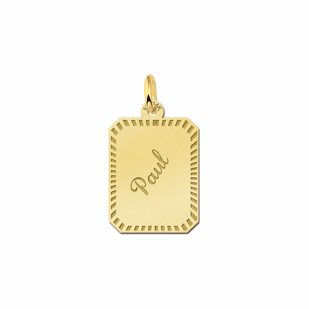 Gold Anhänger mit Rand - rechteckig