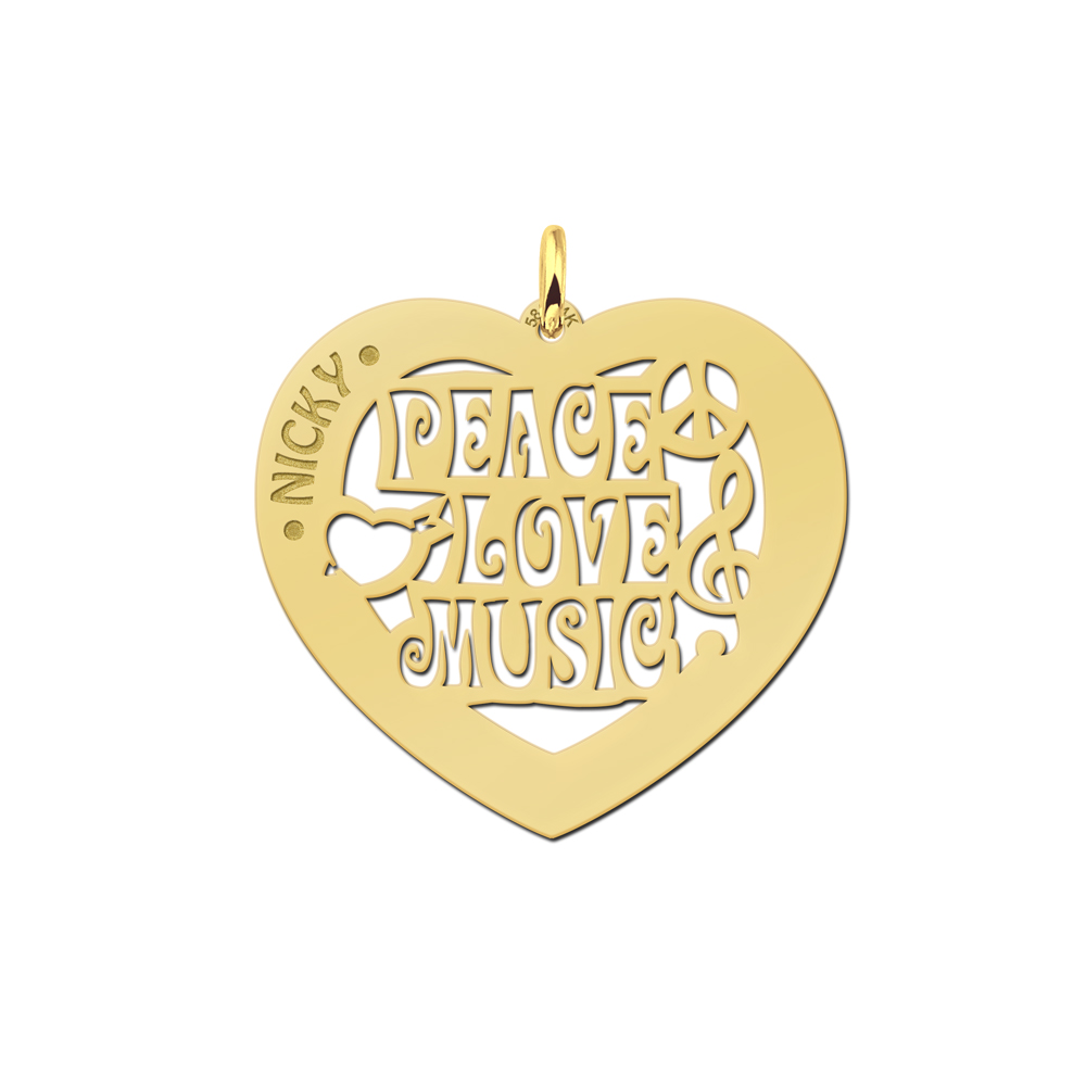 Goldener Namensanhänger Herz, Music 60