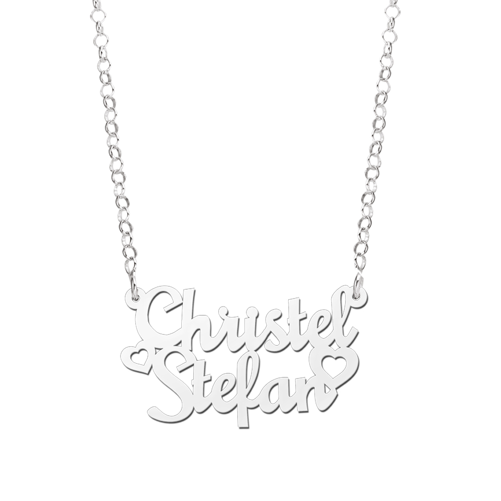 Silberne Namenskette „Christel-Stefan“