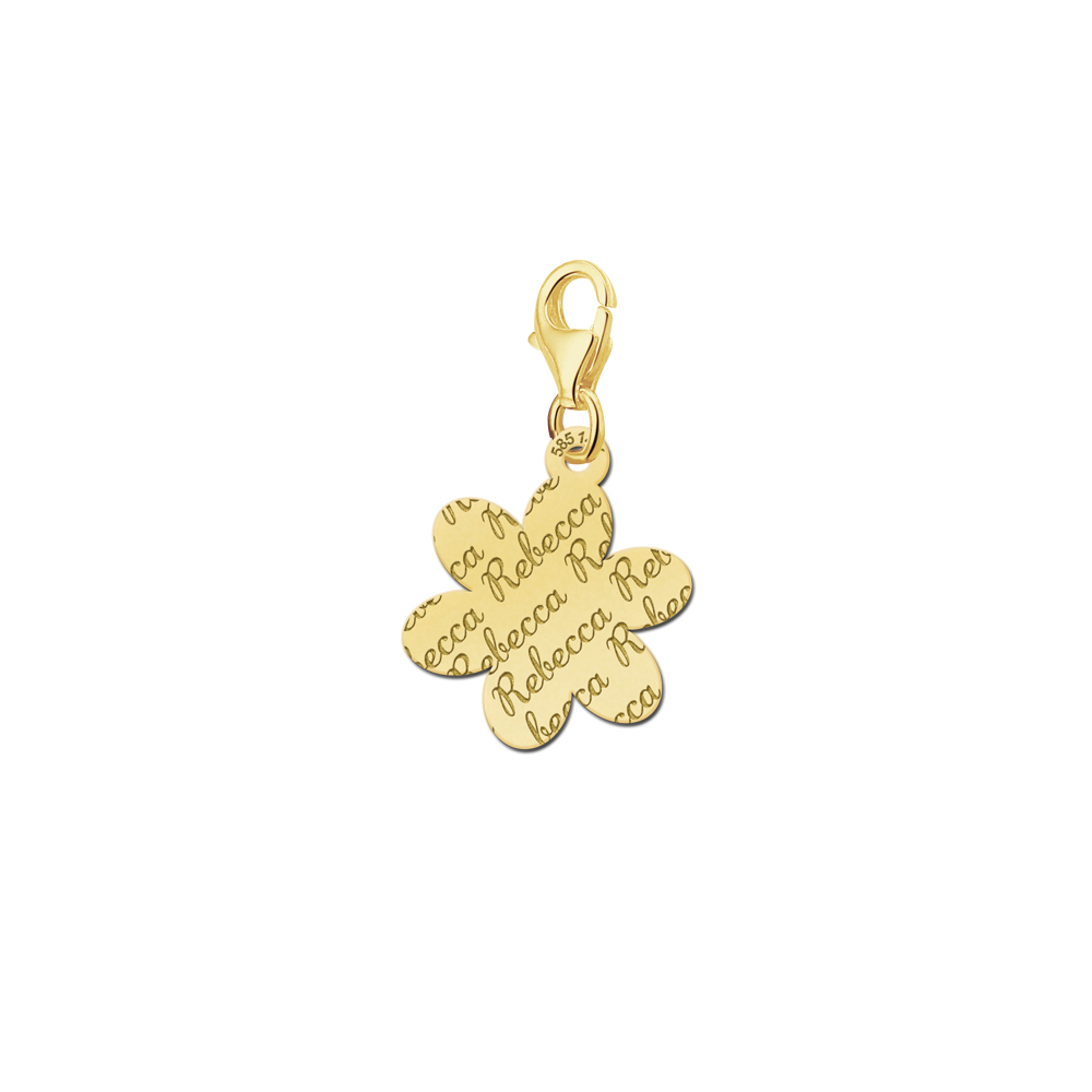 Gold Charm Anhänger für Kette - Blume