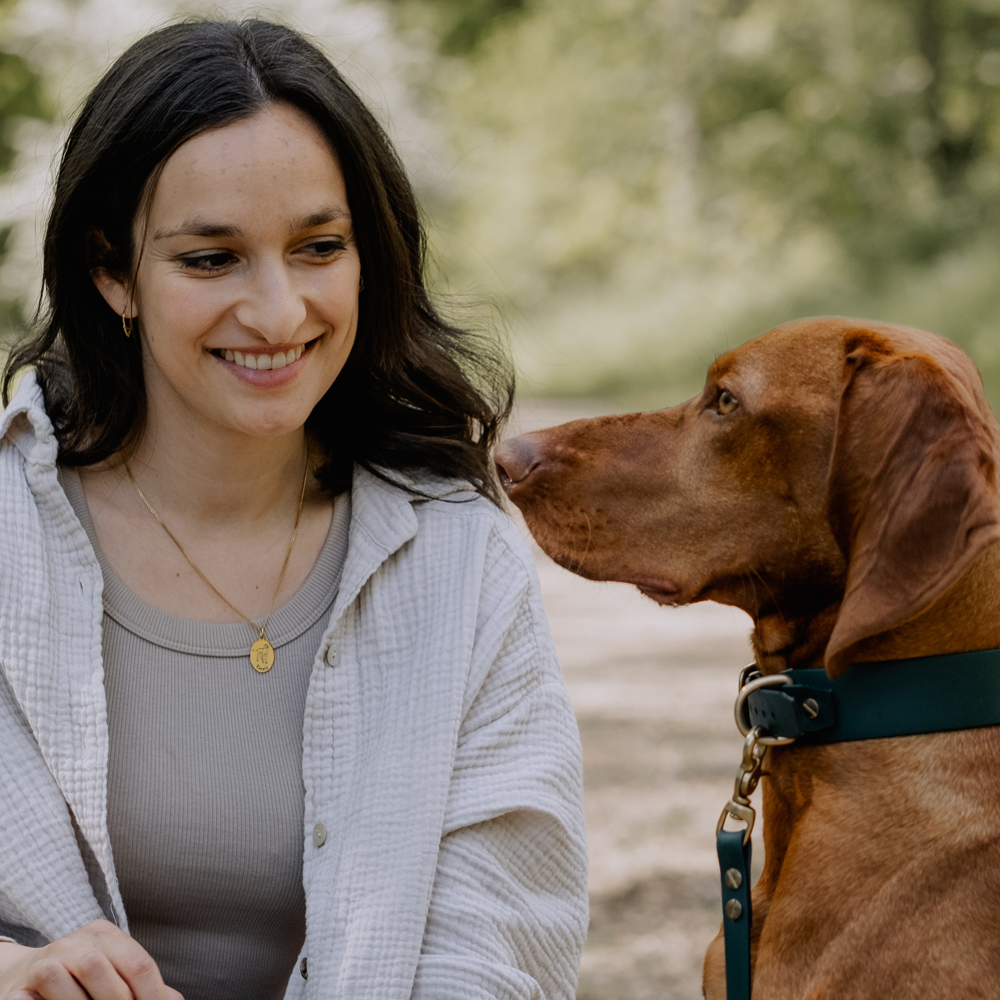 Goldene Kette mit Anhänger Englische Buldogge