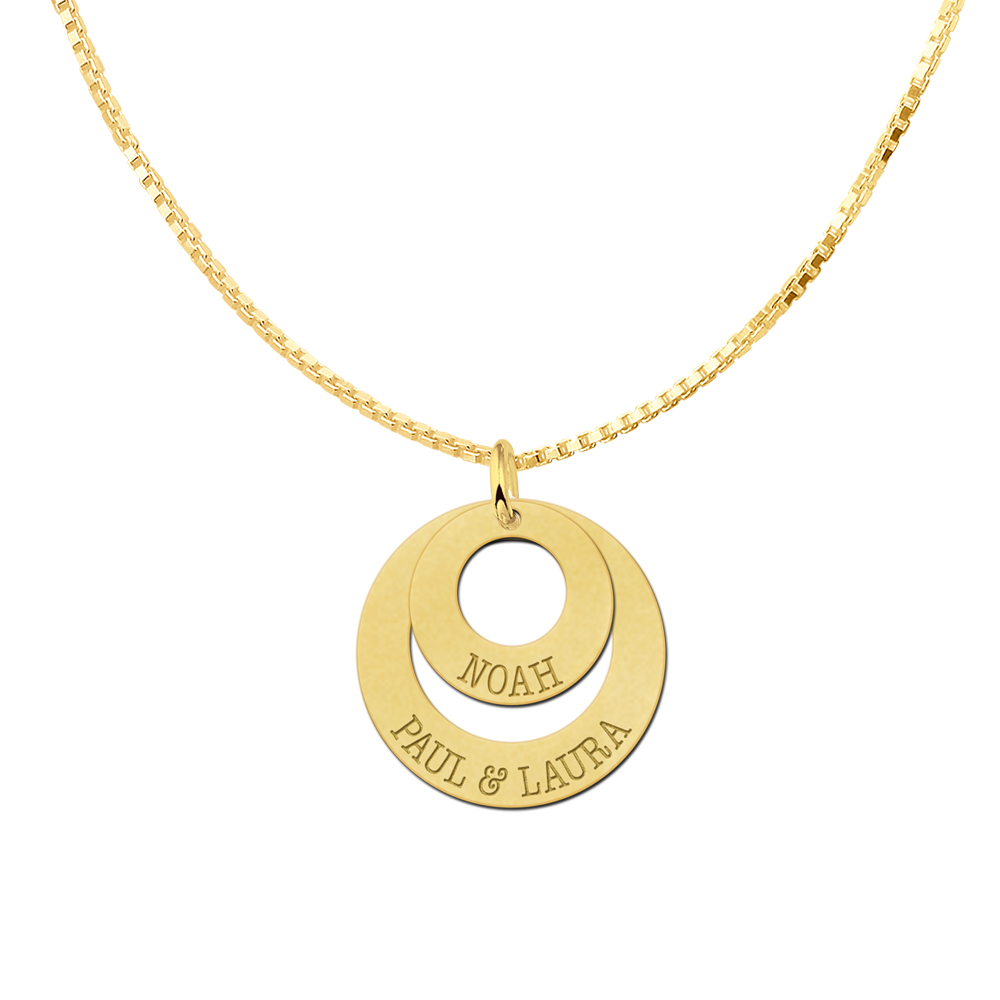 Zwei goldene Plättchen mit Namen