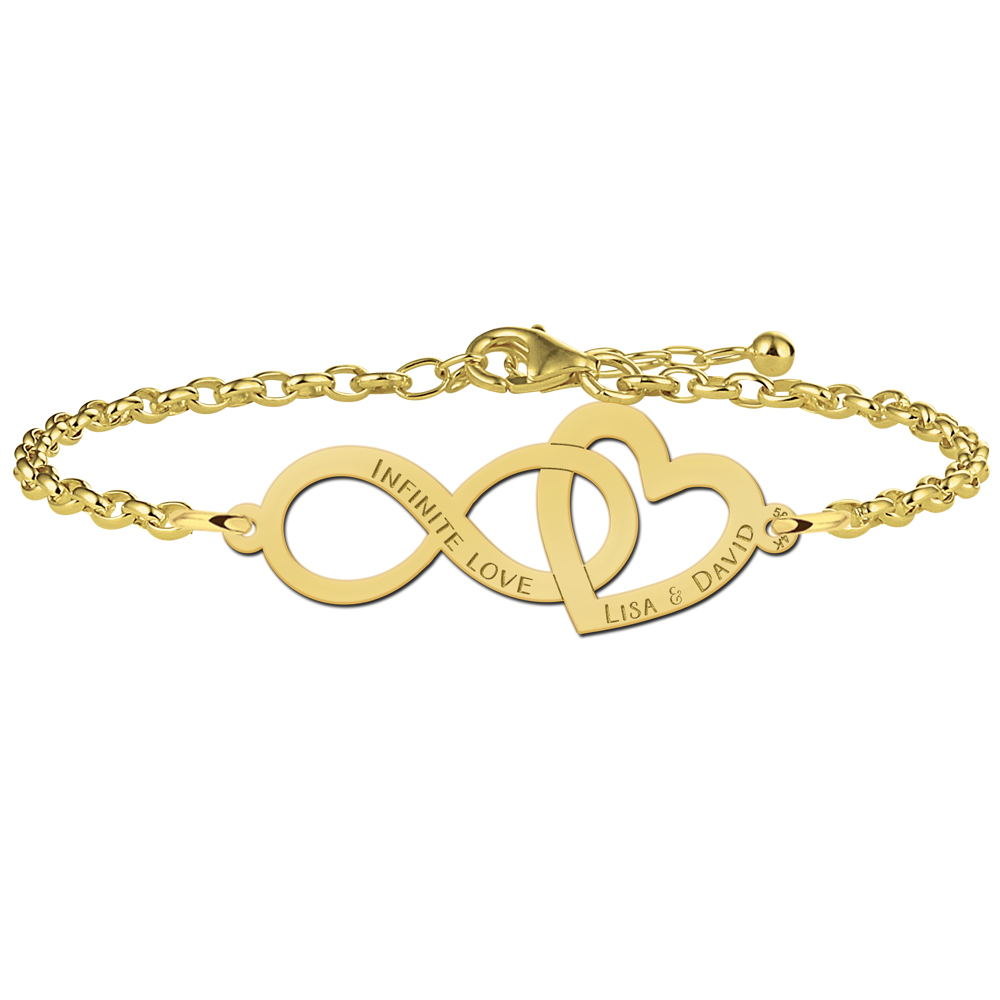 Armband mit Infinity und Herz aus Gold