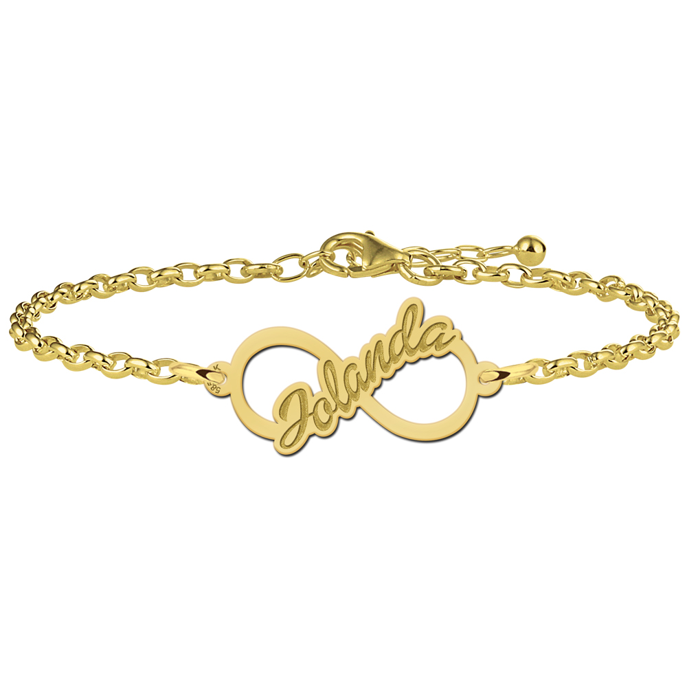 Goldenes Armband Infinity mit Namen