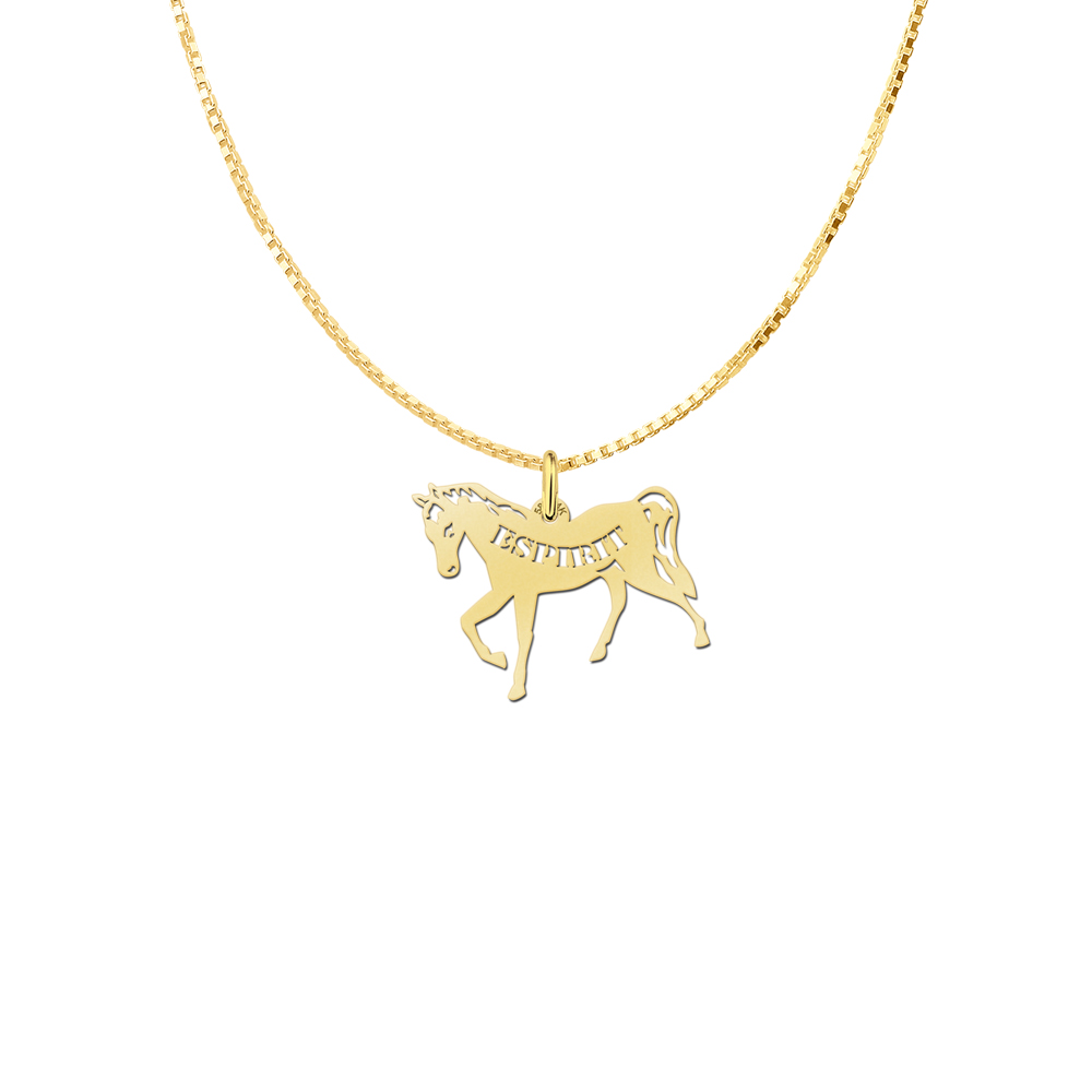 Goldener Pferde Schmuck -Pferd