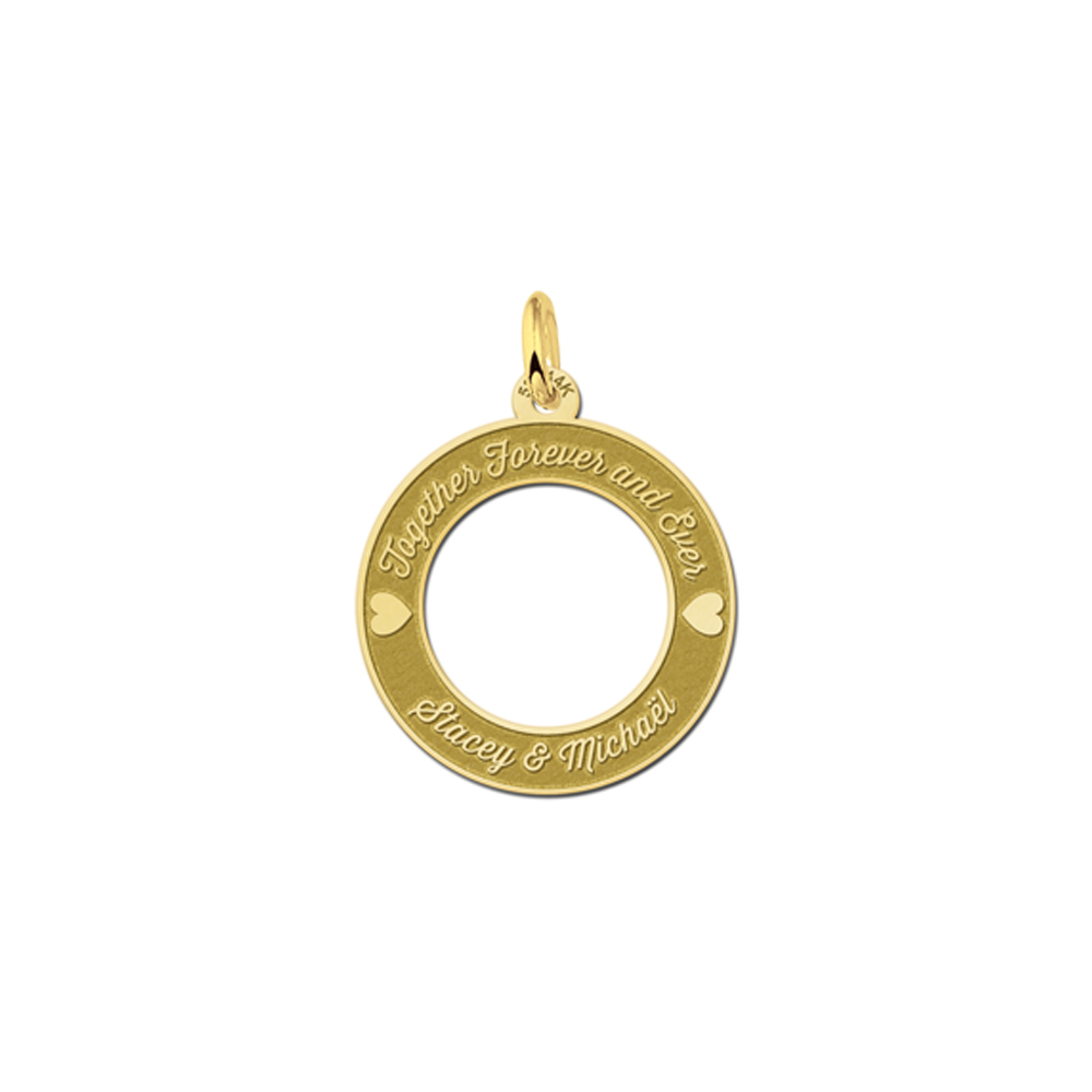 Gold Madaillon mit Herzchen zum selbst gestalten – 20mm