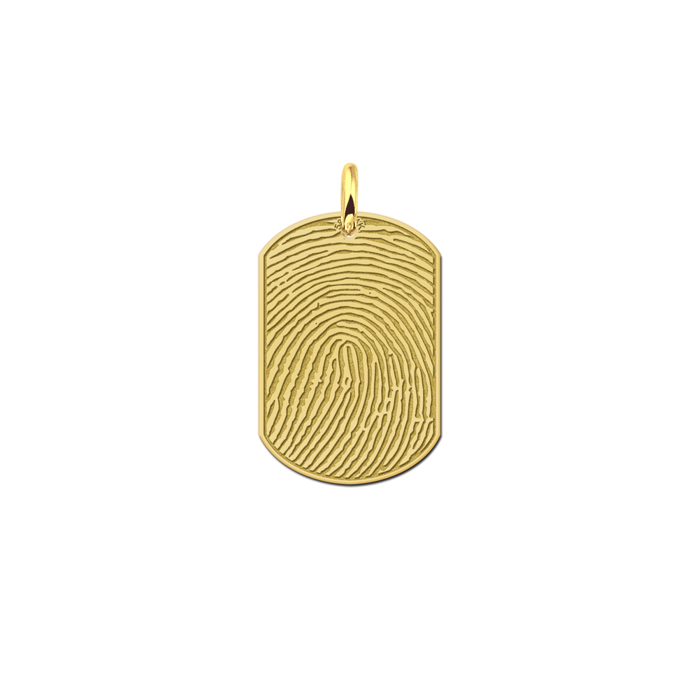 Dogtag Fingerabdruck Anhänger aus Gold