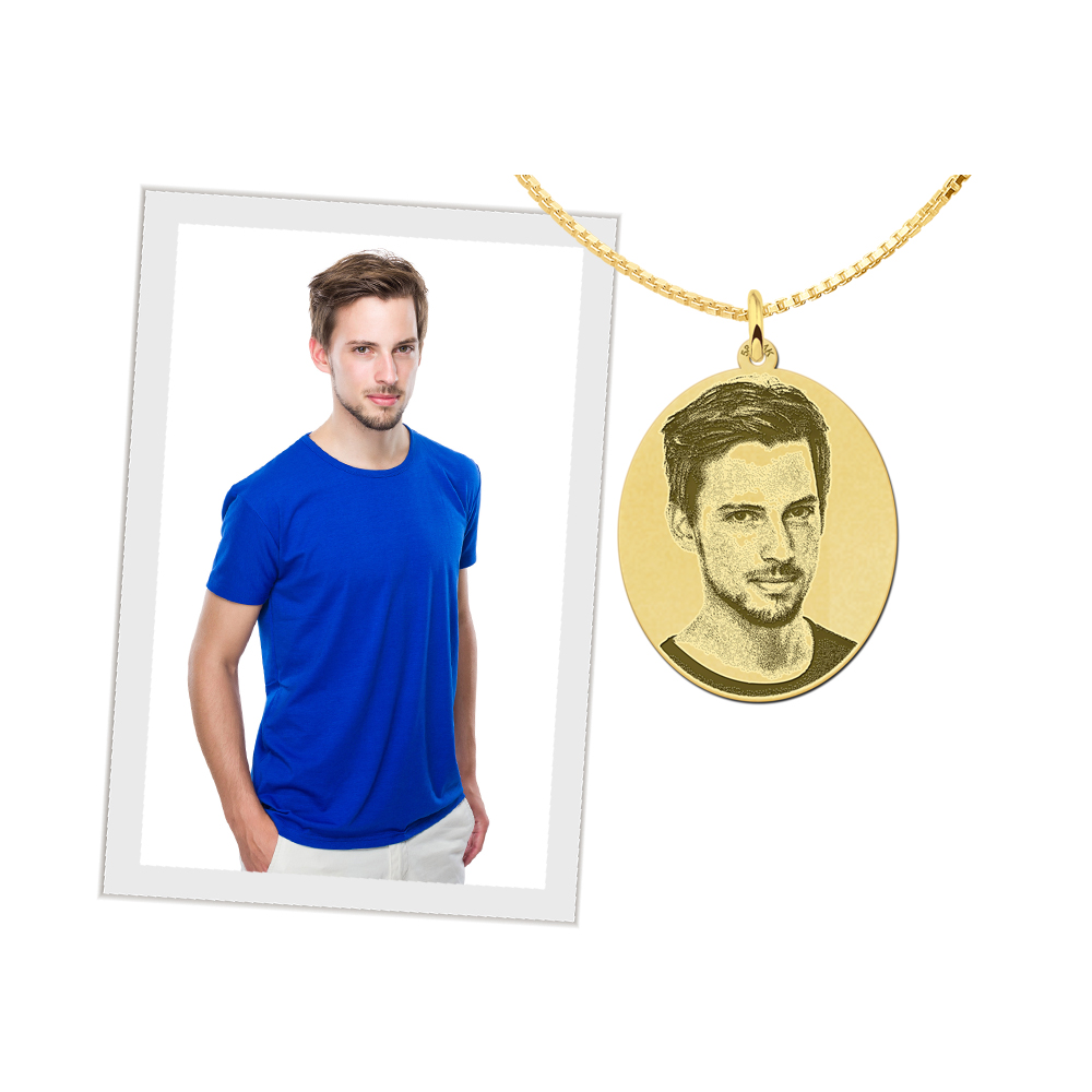 Fotogravur anhänger dogtag gold