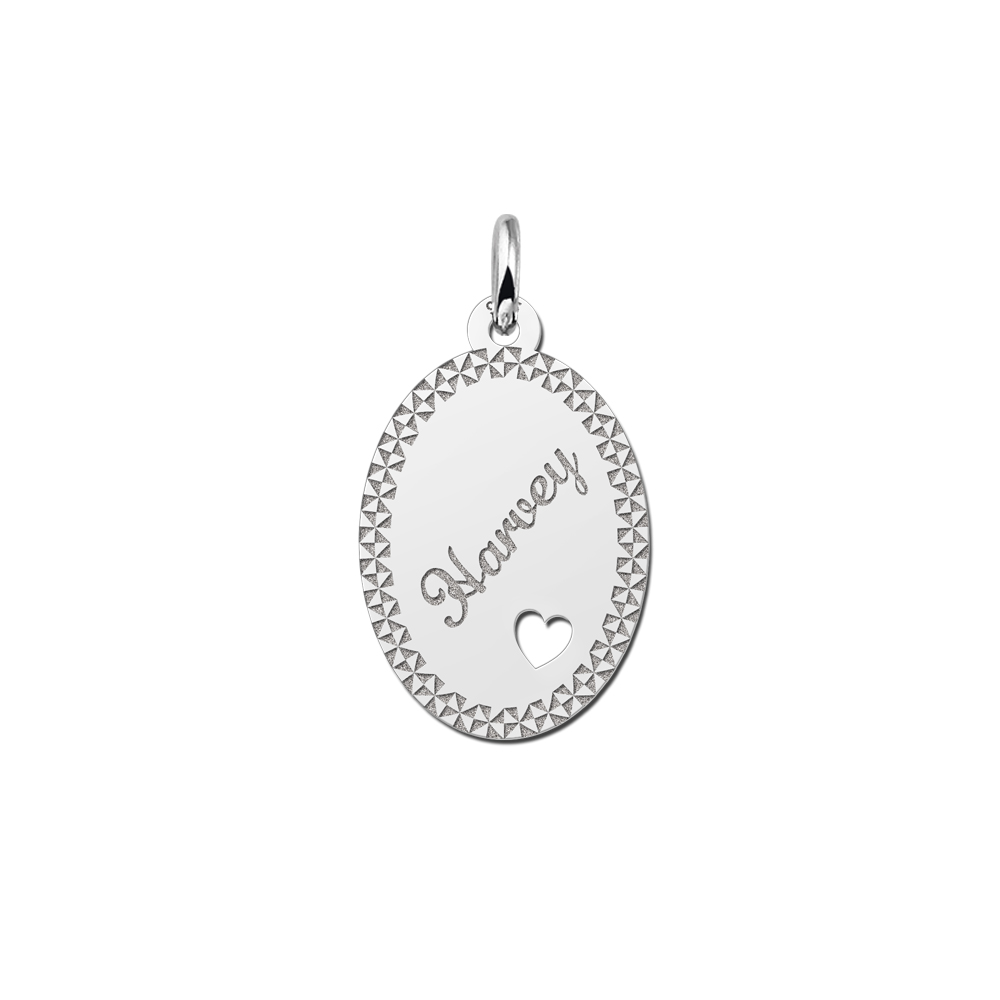 Silberanhänger mit Diamantschliff und Herzchen