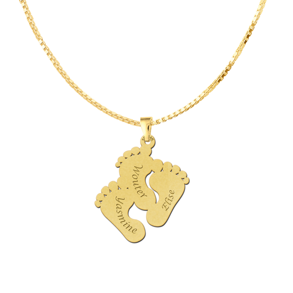 Anhänger für Mama Gold mit drei Füßchen und Gravur
