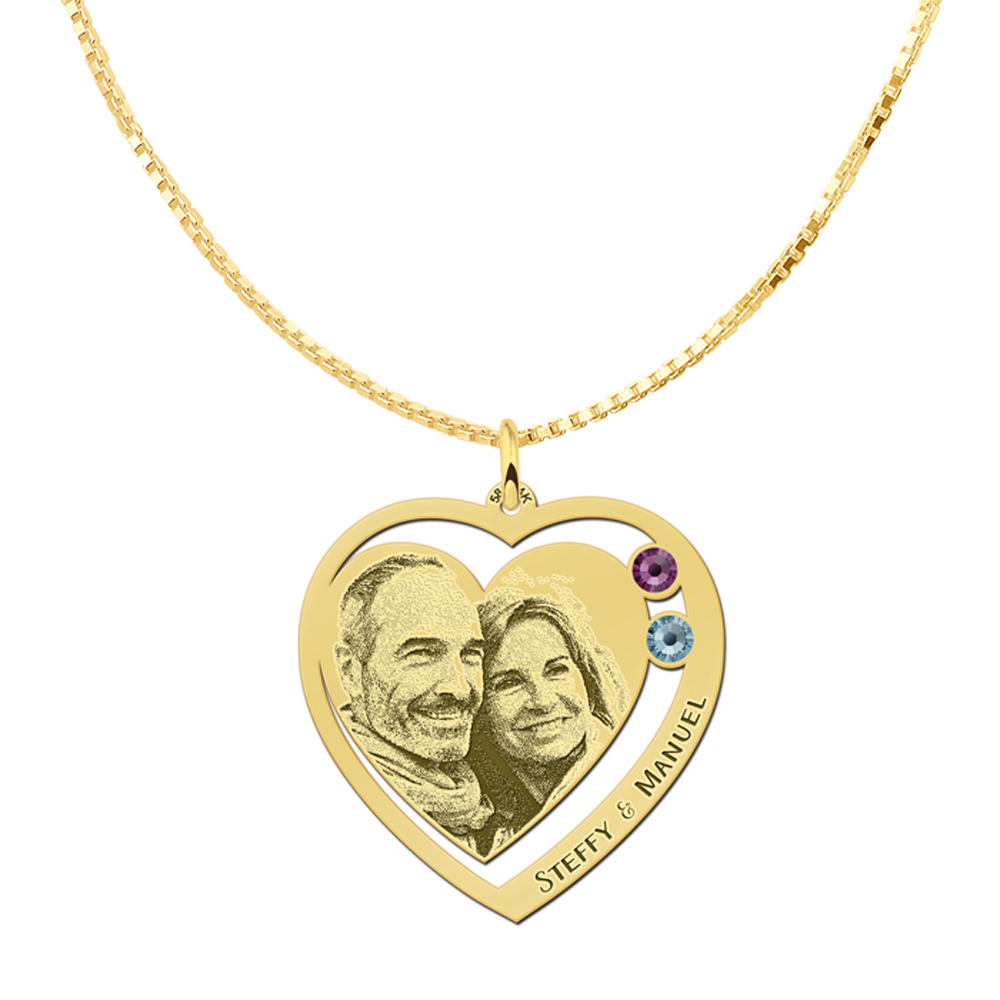 Fotoschmuck herz gold