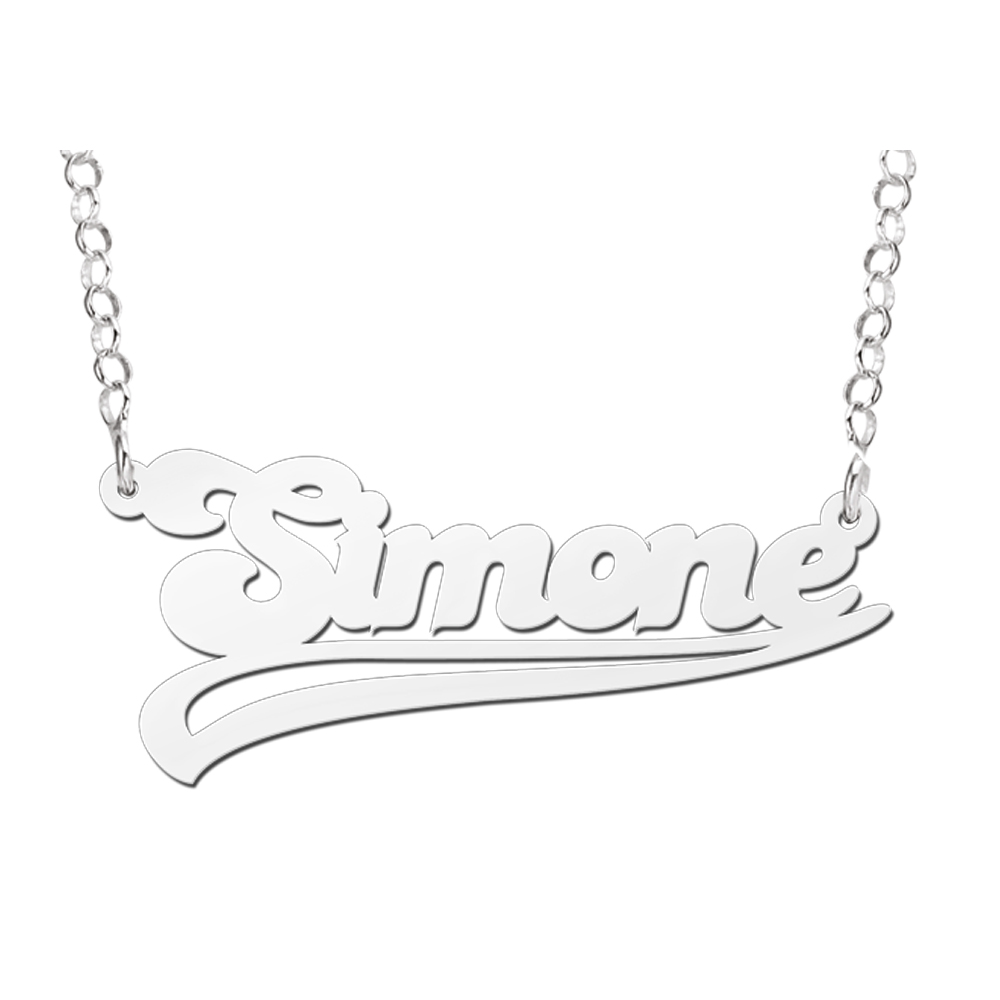 Silberne Namenskette „Simone“