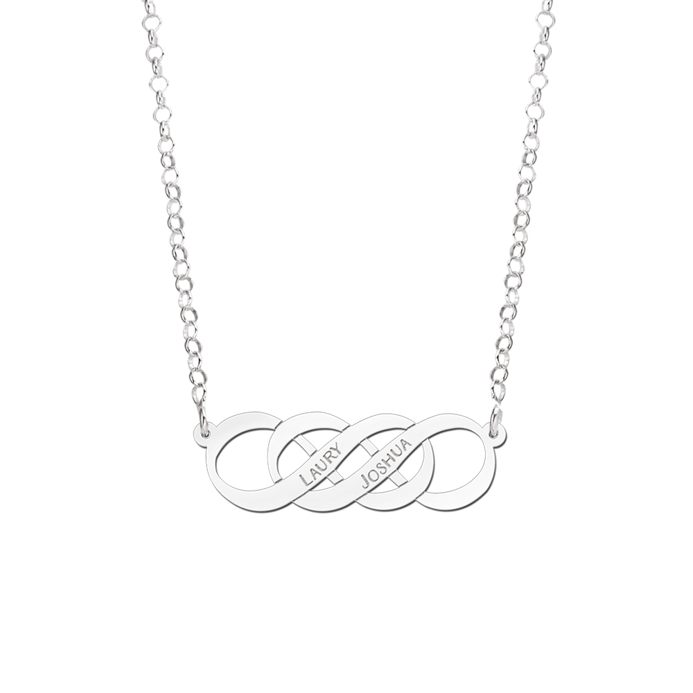 Silberne Kette mit double Infinity Symbol