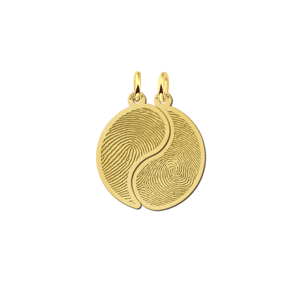 Fingerabdruck Freundschaft Yin Yang Gold